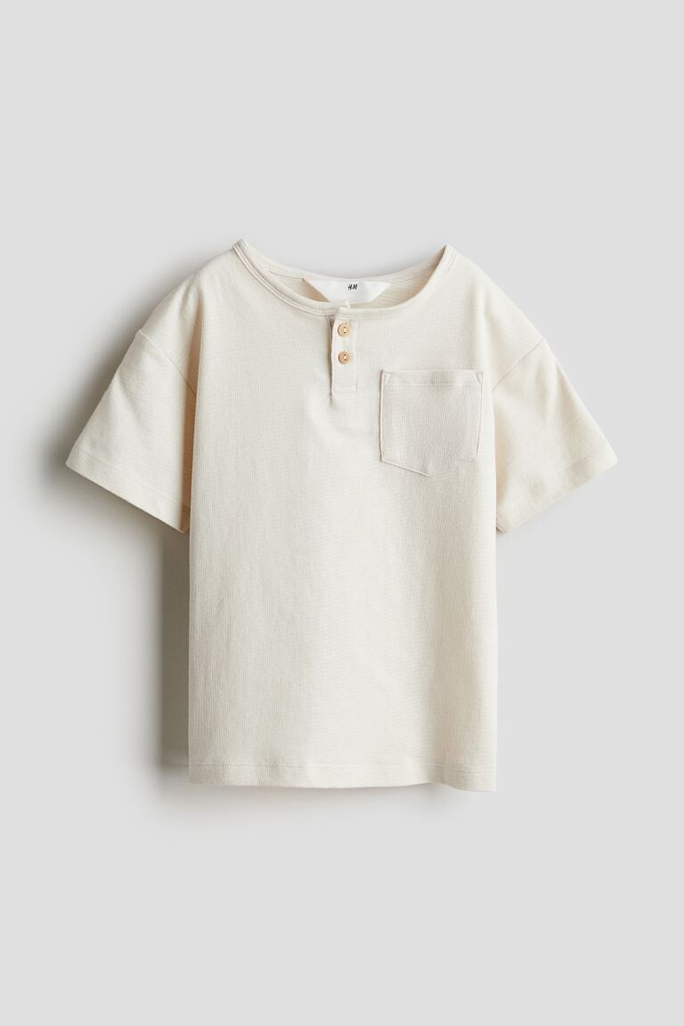 

Футболка в стиле хенли H&M, белый