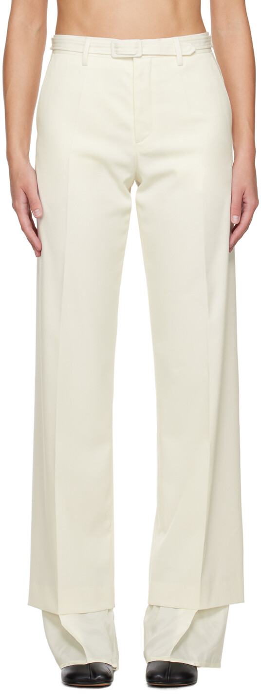 

Белоснежные многослойные брюки MM6 Maison Margiela