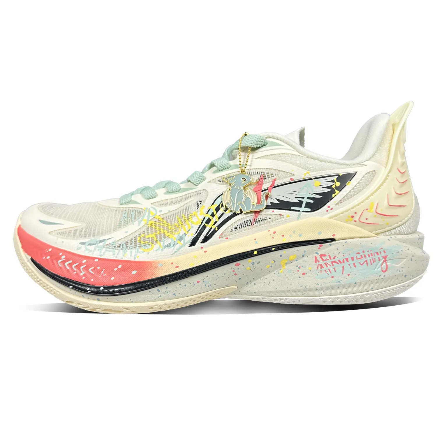 

LINING Баскетбольные кроссовки SONIC 12 с противоскользящей и износостойкой дышащей подошвой, мужские, бежевые, розовые, зеленые