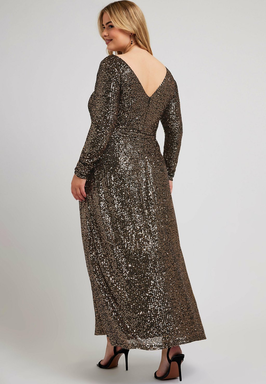 

Платье макси Yours Clothing, золотой