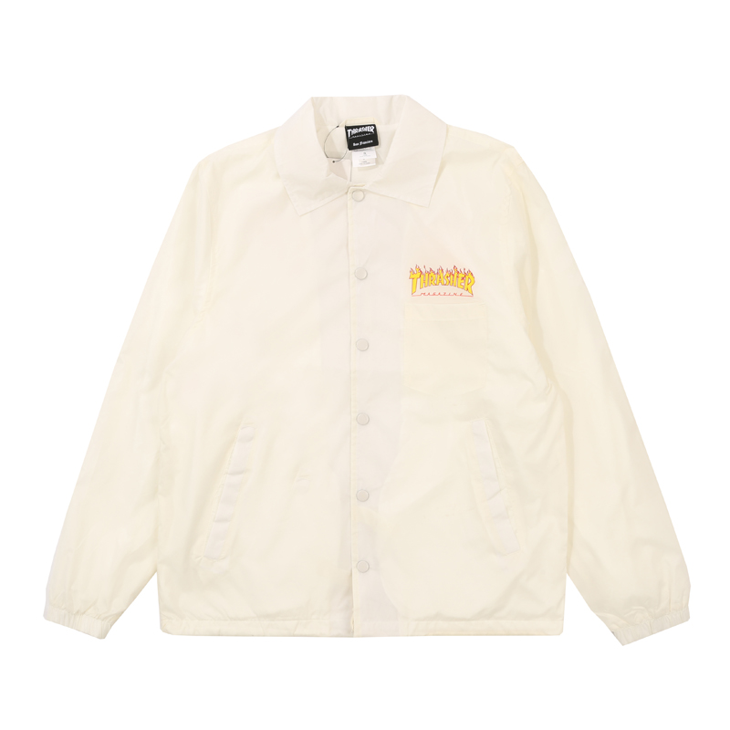 

Thrasher Свободная куртка японской версии Unisex White, White