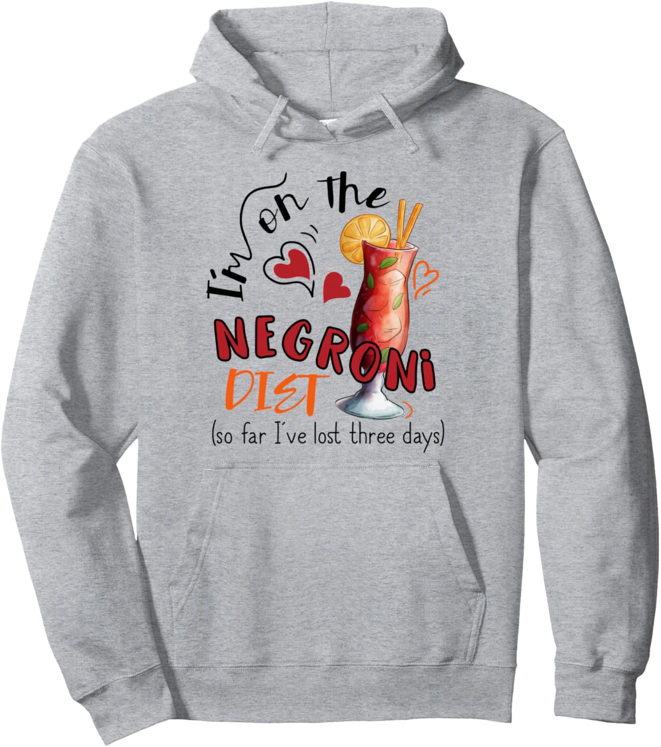 

Худи для любителей классических коктейлей и негрони Negroni Gift, серый