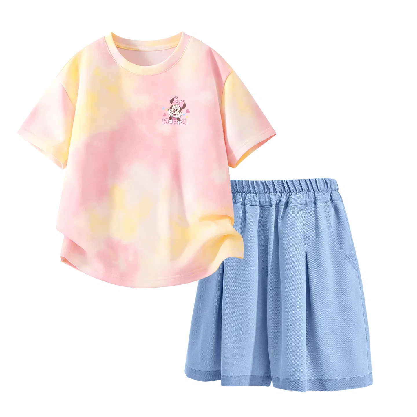 Спортивный костюм для детей Disney Kids Casual Sportswear Crew Neck Thin Stretch, желто-розовый