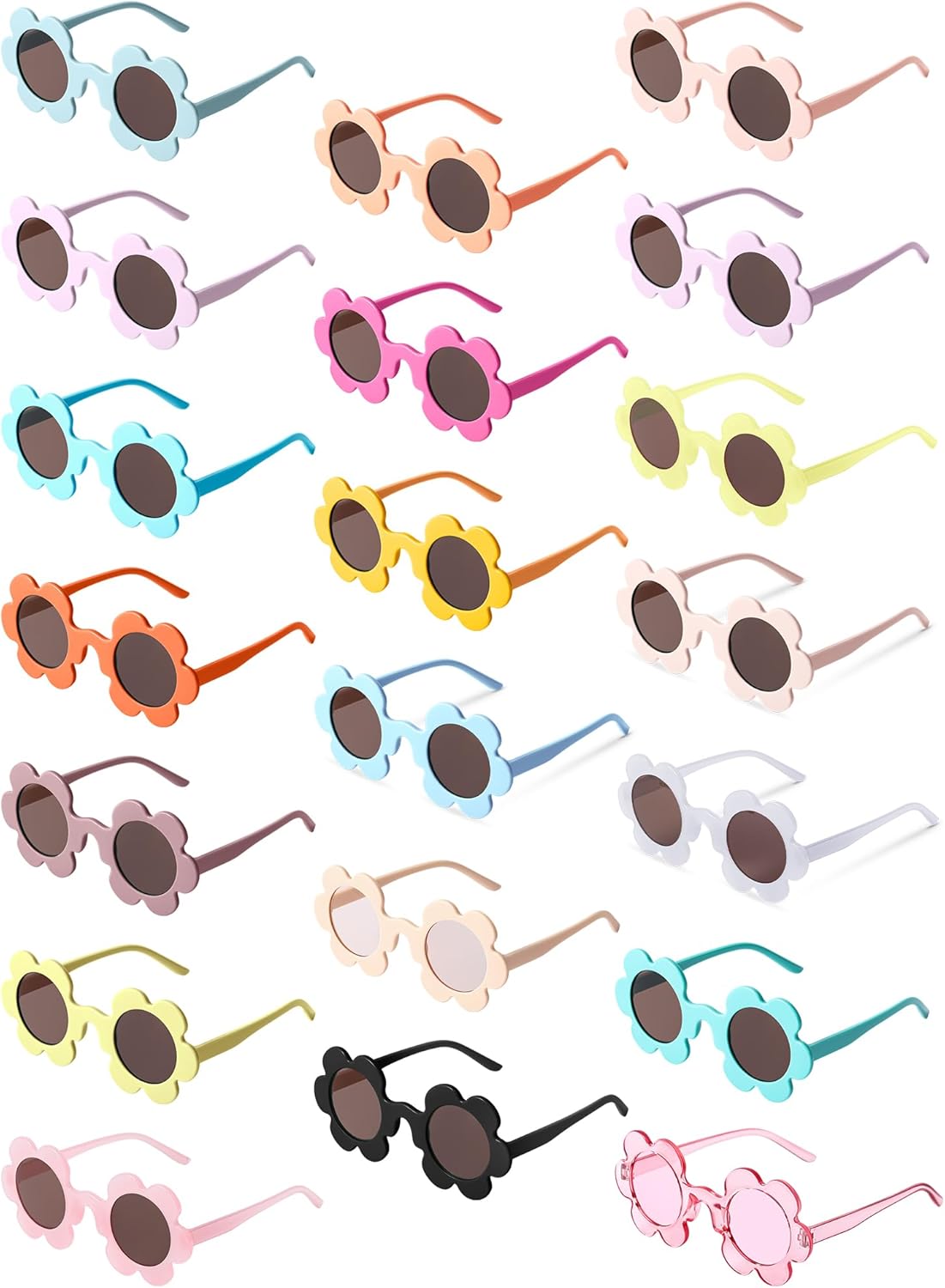 

Солнцезащитные очки Kanayu, 20 пар, форма цветка, круглые, диаметр 5,71 дюйма, защита от УФ, подсолнухи, для отдыха на природе и пляже, для женщин и мужчин, аксессуары и подарки, Multicolor