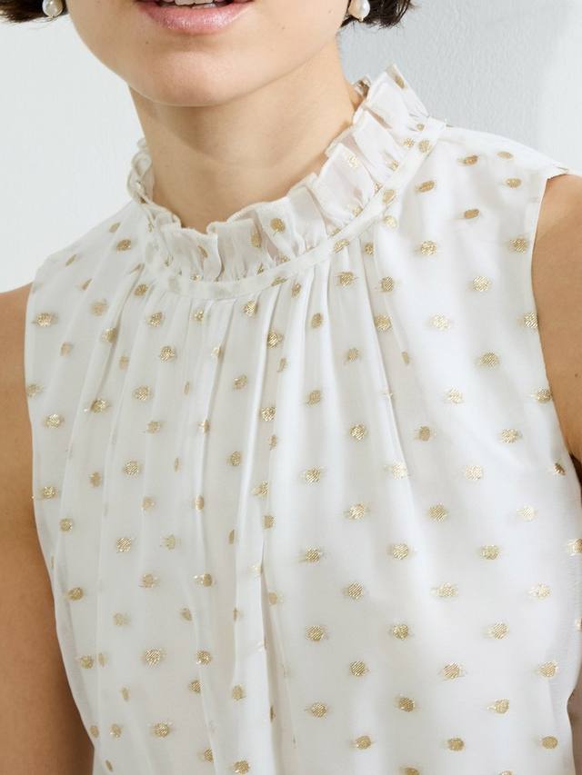 

Платье Arlo в горошек из жаккарда с ярусами French Connection, White/Multi