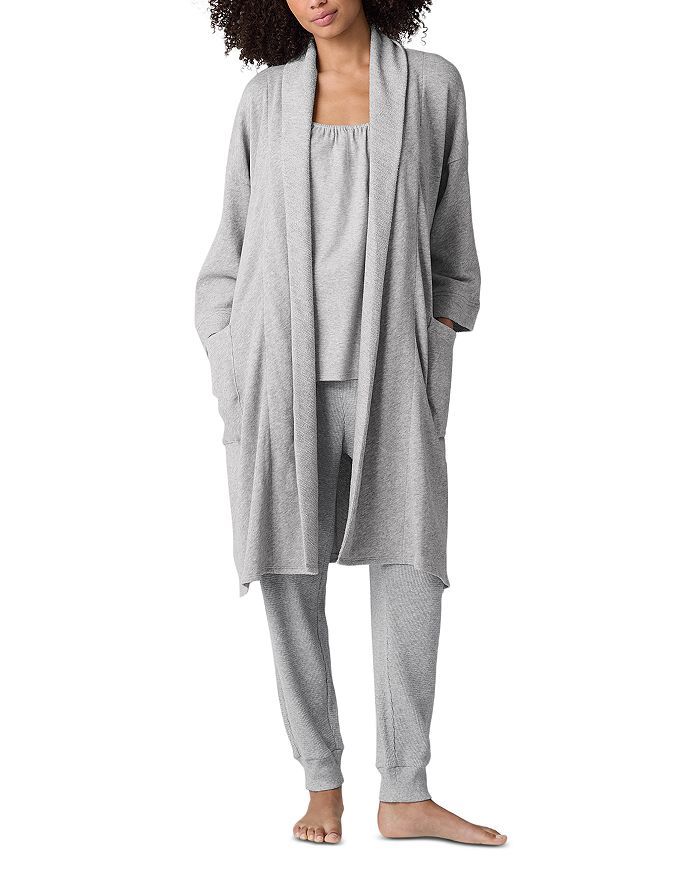 

Легкий махровый халат Mélange Eileen Fisher, серый