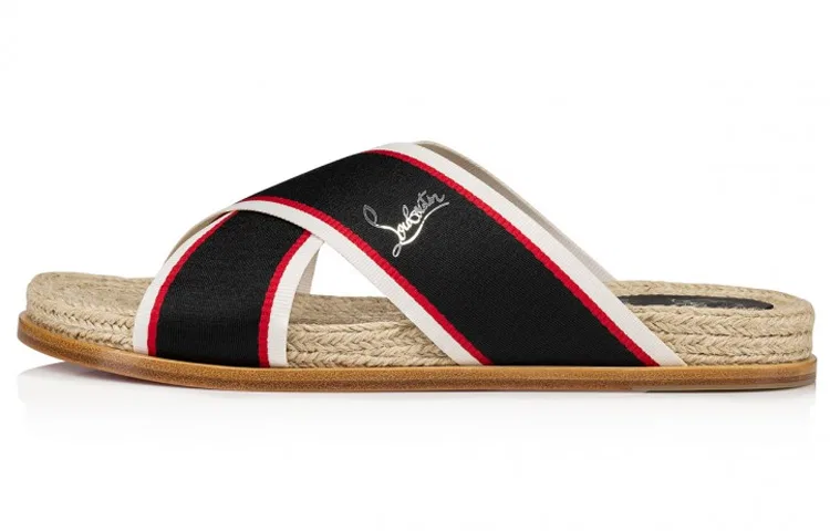 Шлепанцы с перекрестными ремешками Christian Louboutin черные