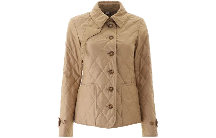 Куртка Burberry, женская, хаки, утепленная