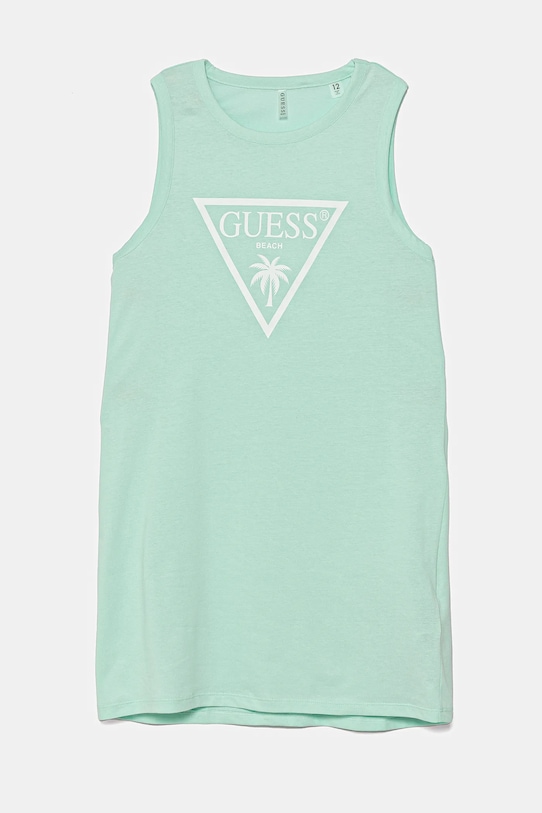 

Детское хлопковое платье Guess, бирюзовый