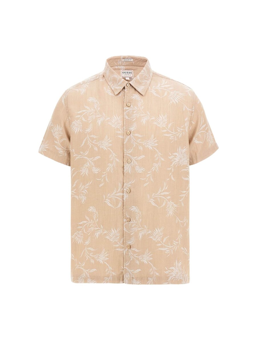 

Рубашка на пуговицах классического кроя GUESS, бежевый