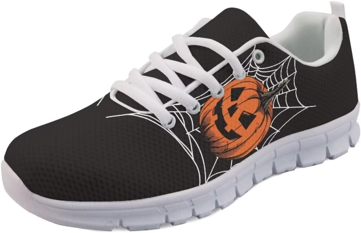 

Кроссовки Forchrinse Daisy унисекс для бега, спортивные кеды для мужчин и женщин, дышащие спортивные кроссовки, Halloween Pumpkin Spider Web