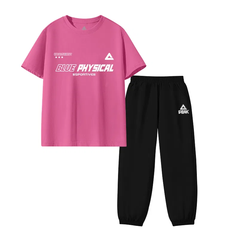 Детский спортивный костюм с круглым вырезом PEAK Berry Red/PK