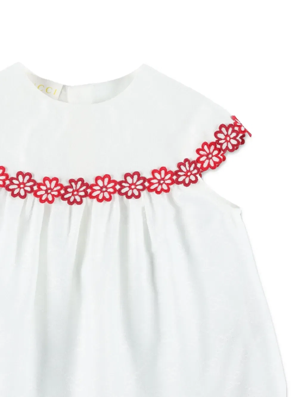 Платье с цветочным узором Gucci Kids, белый — фото 3