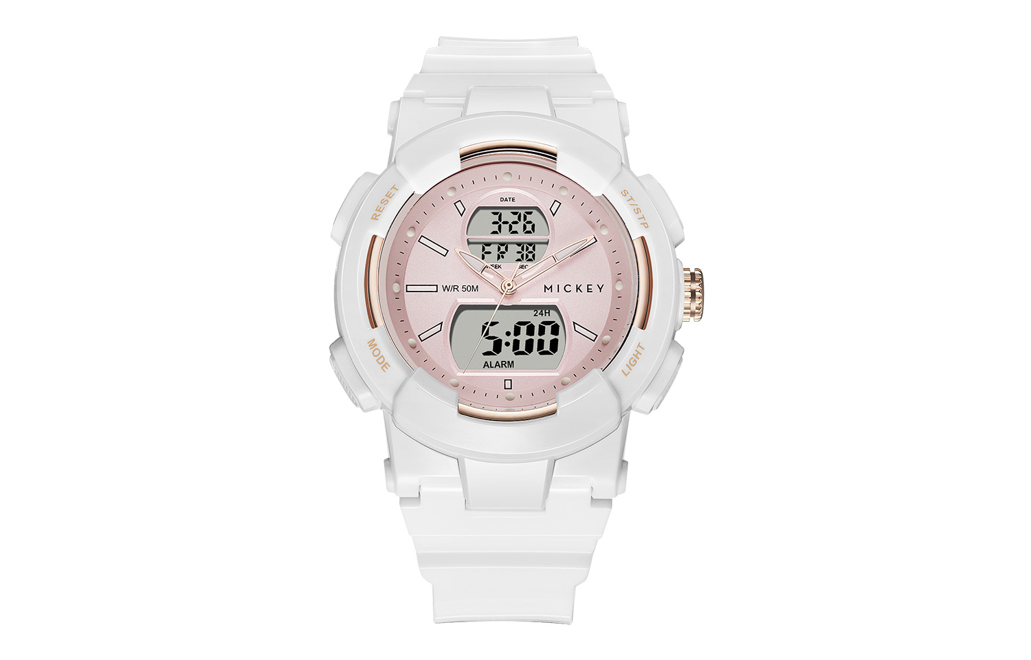 

Disney Часы Mickey Series Electronic Movement TPU Strap Watch Unisex Pink Watch Dial