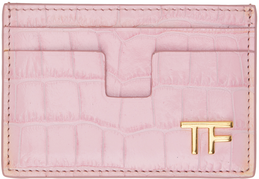 

Розовый блестящий держатель для карт TF с тиснением под крокодила TOM FORD