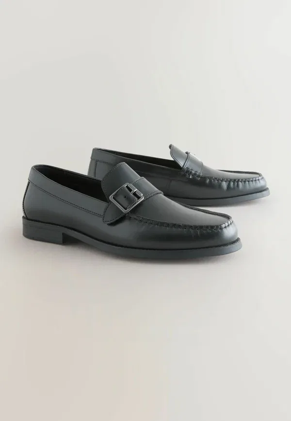 Туфли-лоферы Next, Regular fit leather buckle loafers, черный — фото 4