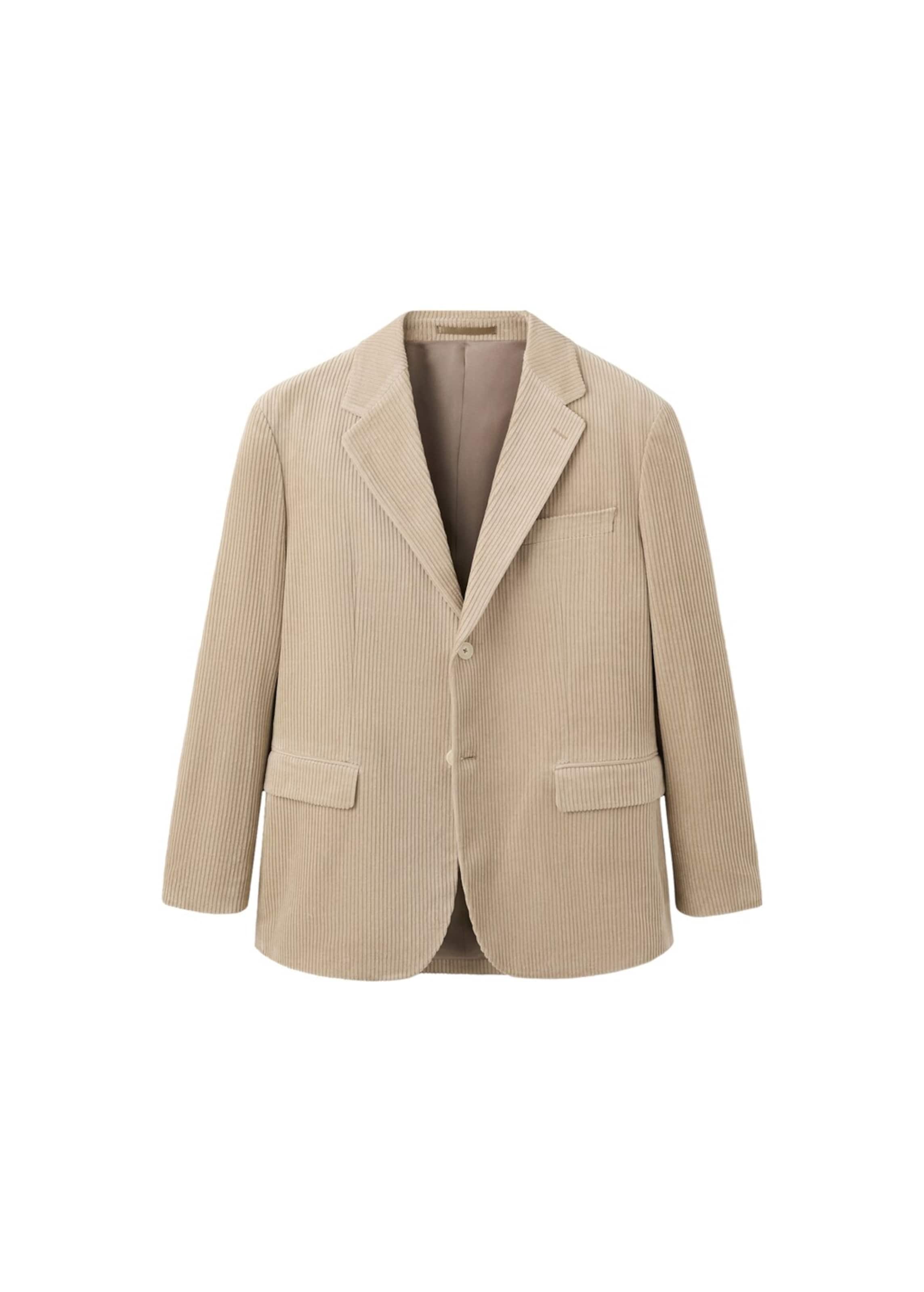 

MANGO MAN Строгий блейзер 'Portici' бежевого цвета, slim fit