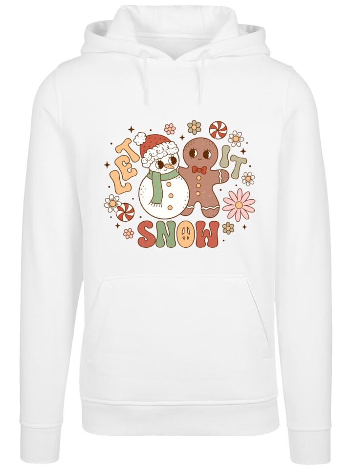 

Пуловер F4NT4STIC Hoodie Let It Snow Groovy Christmas Gingerbread, белый