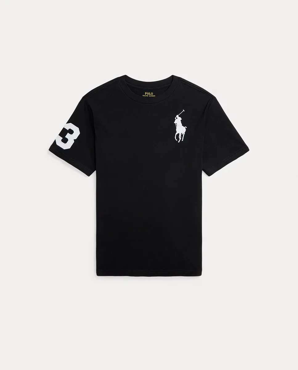 

Детская хлопковая футболка с Большим Пони Polo Ralph Lauren, черный