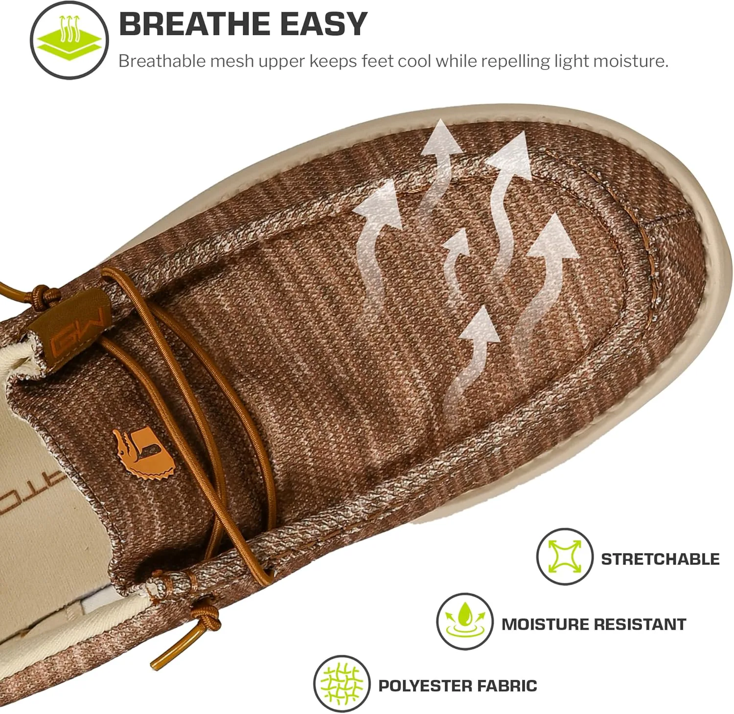 Мужские ботинки Gator Waders для кемпинга - дышащие лоферы без шнуровки - эластичные шнурки - сверхлегкая амортизация на весь день - удобная посадка — фото 3