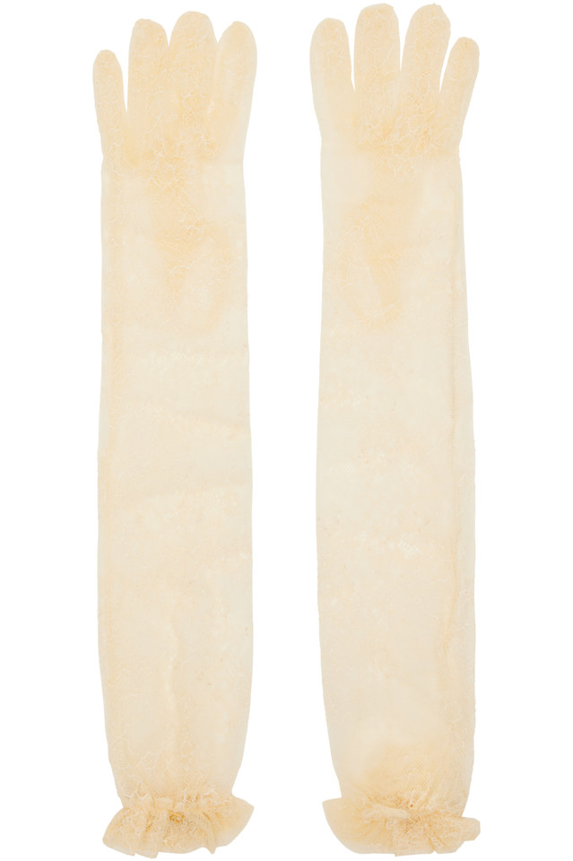 

Valentino Garavani Кружевные перчатки цвета слоновой кости