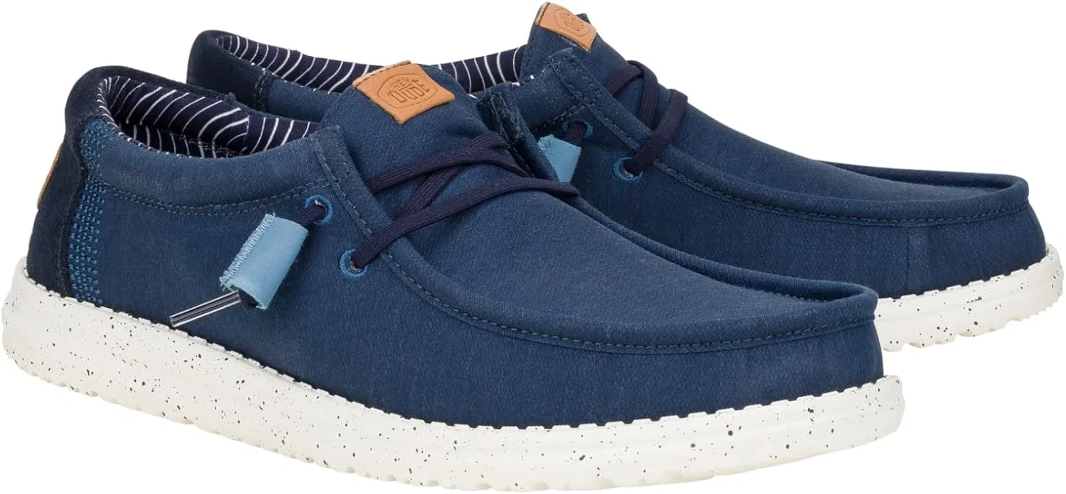 Мужские слипоны Heydude Wally Elevated Basics в стиле мокасин, Navy-White — фото 2