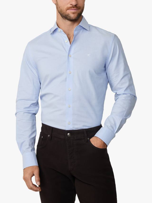 

Футболка Cotton с вышитым логотипом Hackett London, Sky Blue