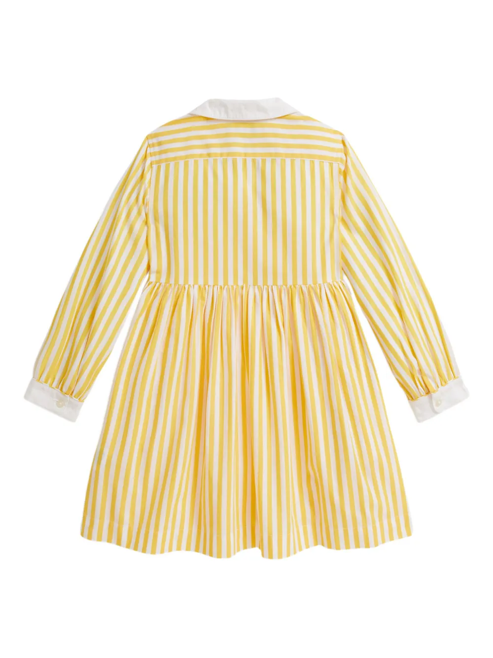 Полосатое платье с длинными рукавами Polo Ralph Lauren Kids, желтый — фото 2
