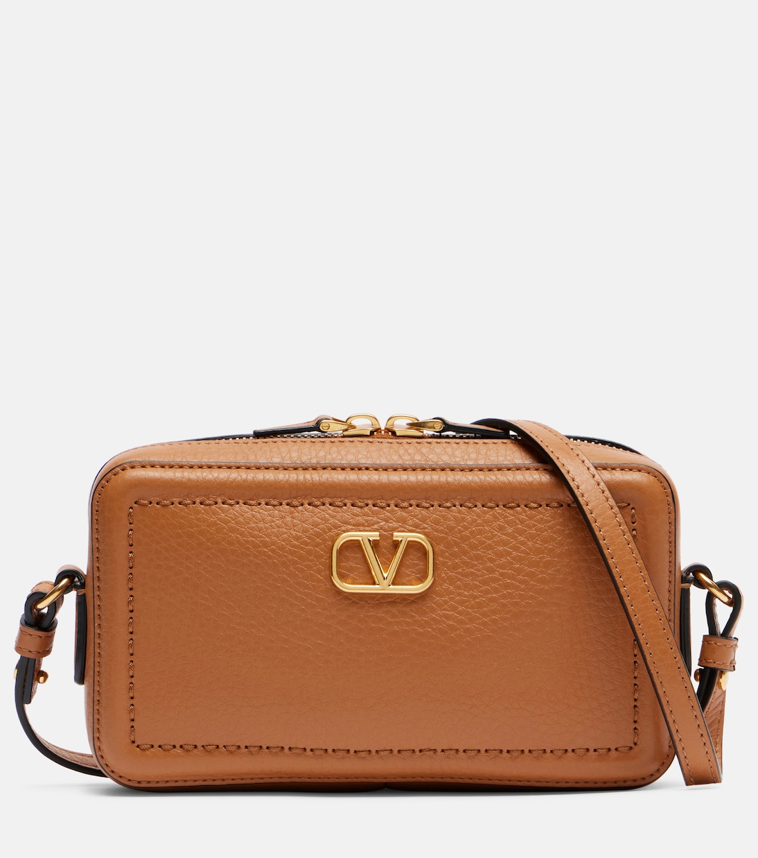 

Alltime миниатюрная кожаная сумка через плечо Valentino Garavani, Almond Beige