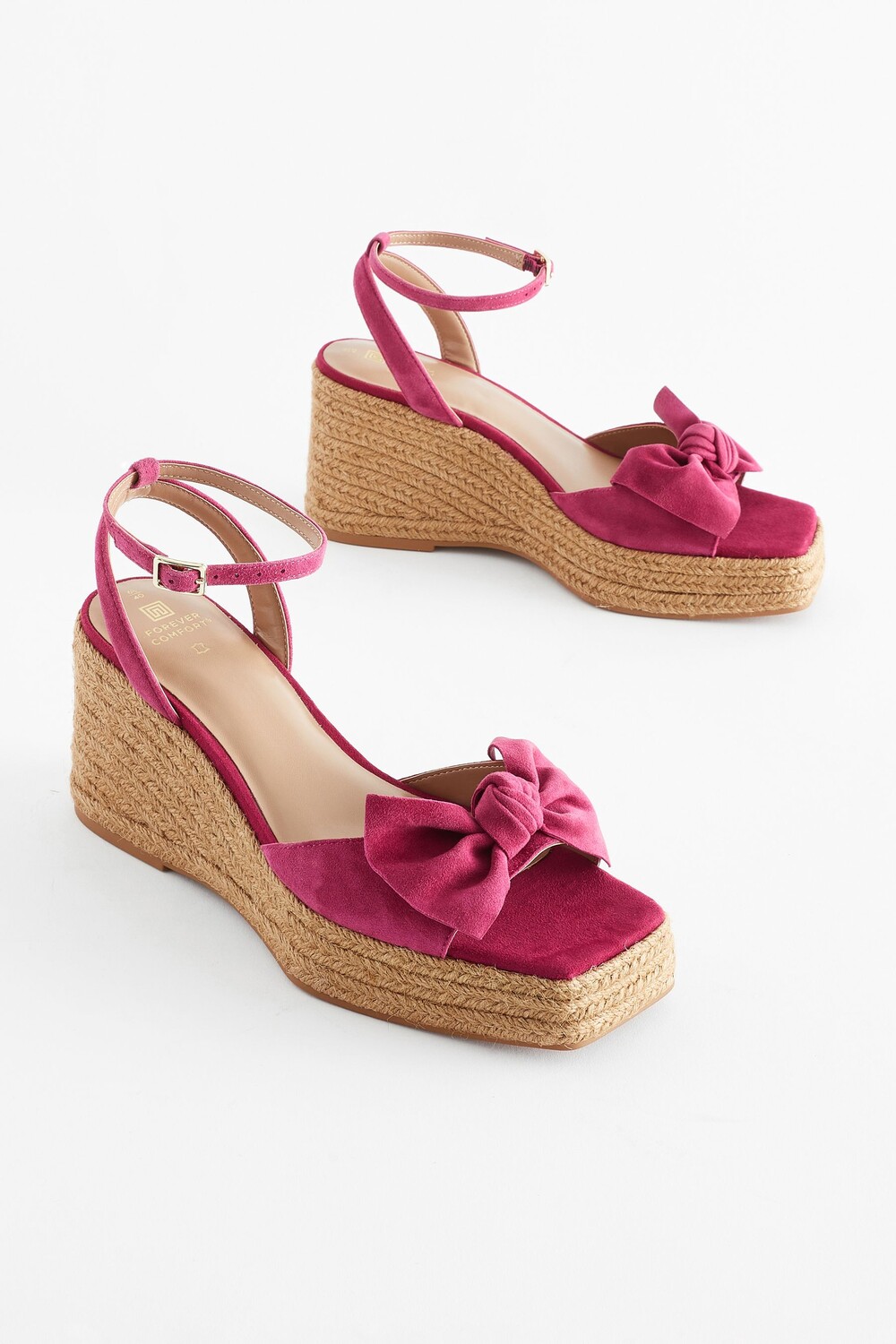 

Кожаные туфли на танкетке Forever Comfort с бантом Next, розовый