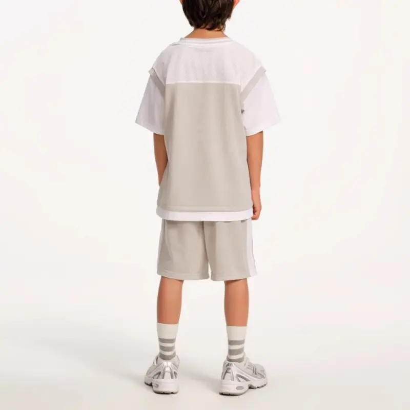 Повседневный спортивный комплект NB 2 предмета light gray для детей 3-7 лет New Balance, светло-серый — фото 4