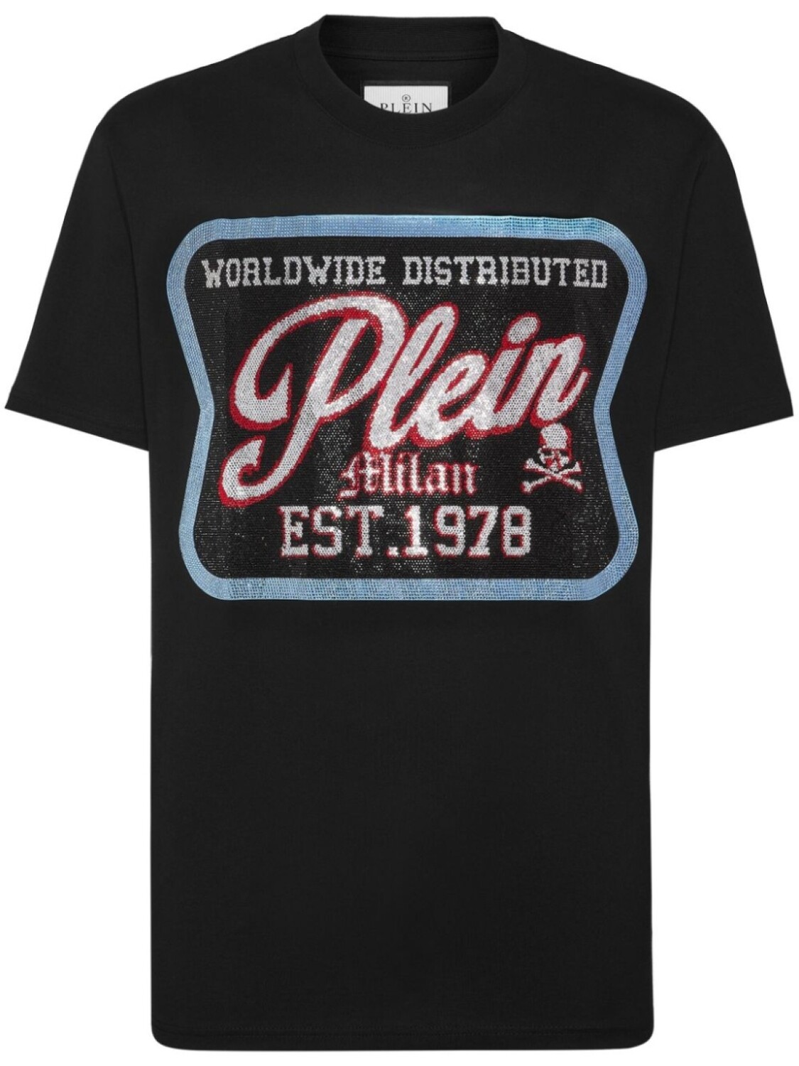 

Футболка с круглым вырезом и нашивкой-логотипом Philipp Plein, черный