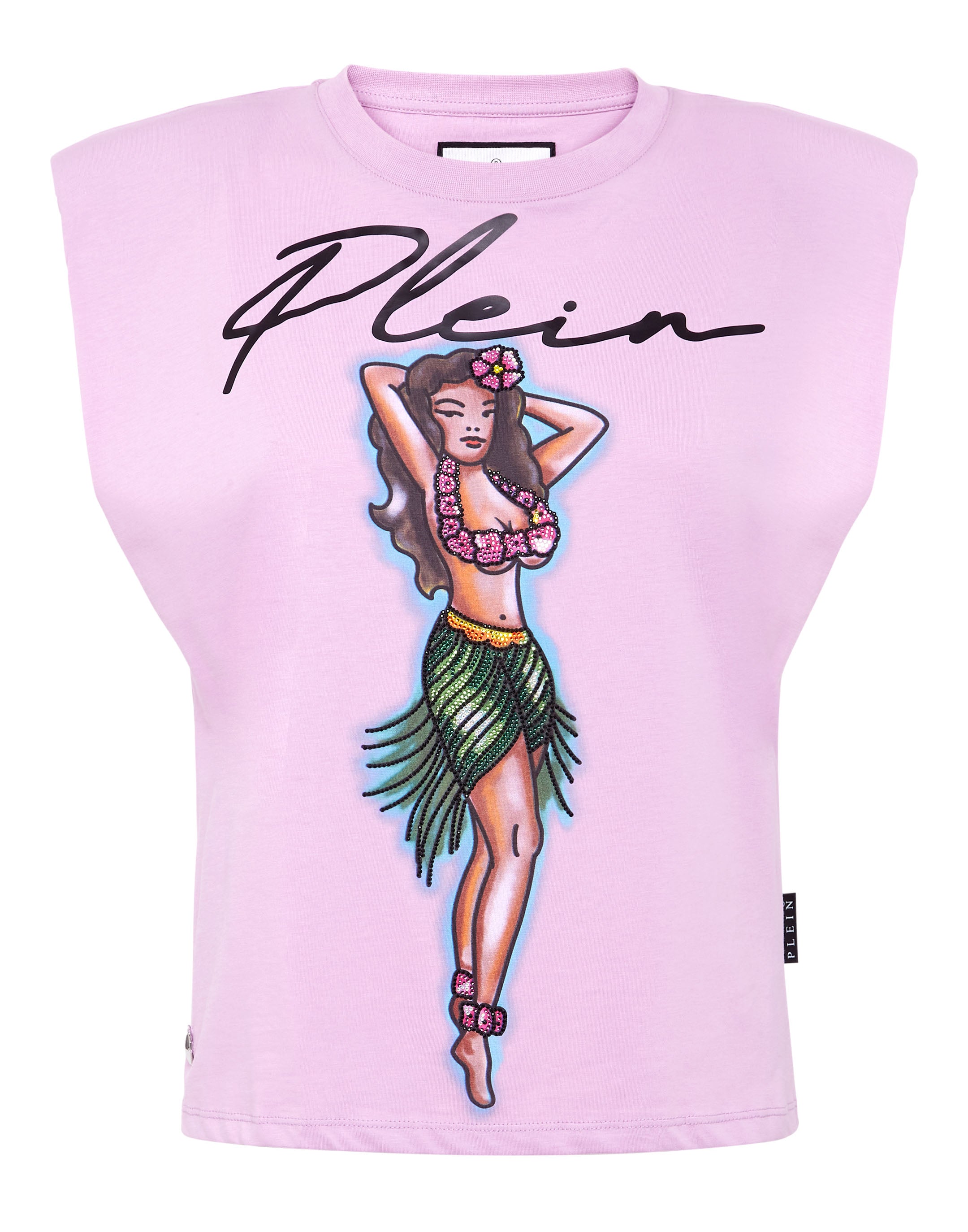 

Майка с подплечниками Hawaii PHILIPP PLEIN, цвет lilac