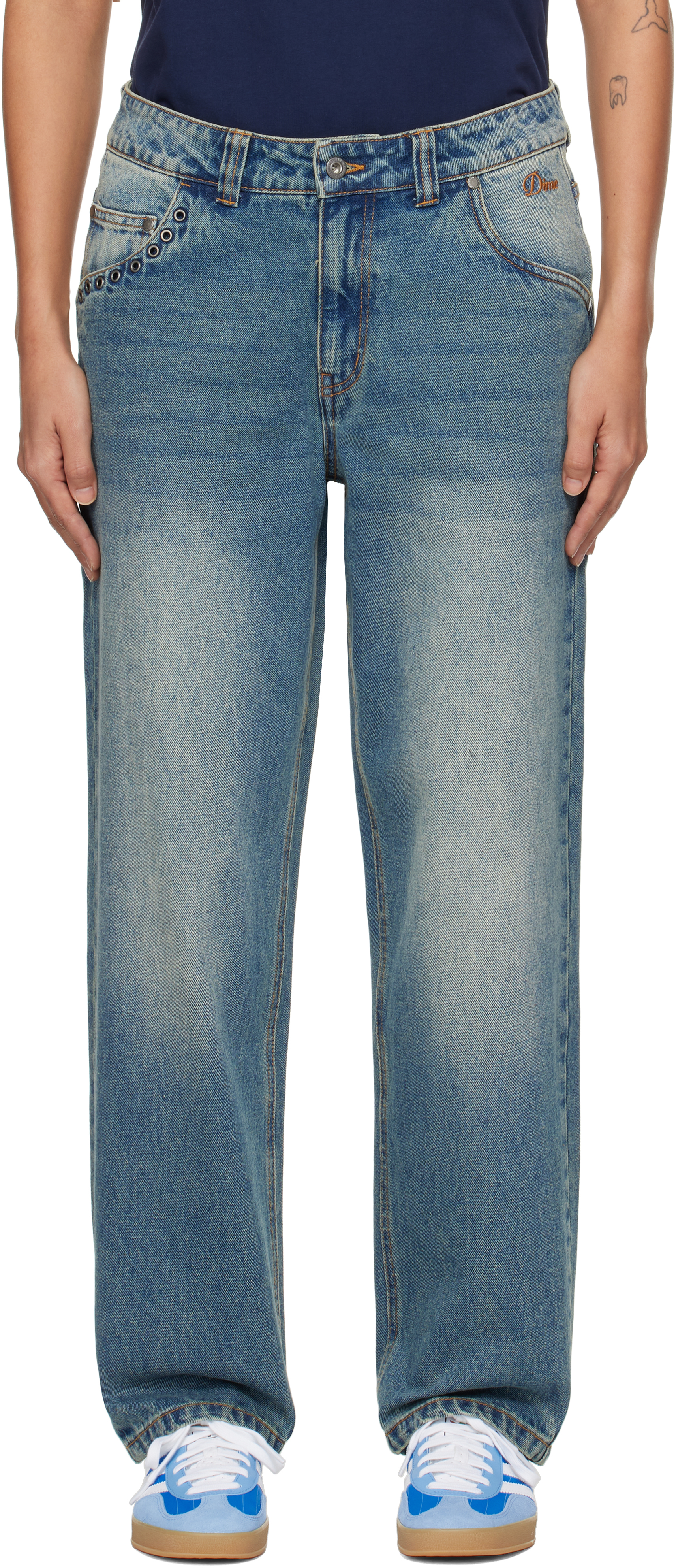

Синие классические свободные джинсы Dime, Sandblasted indigo