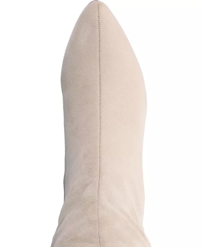 Женские сапоги Ameylia Wide Width Block Heel до колена Journee Collection, коричневый/бежевый — фото 4