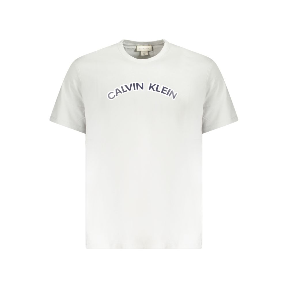 

Коричневая хлопковая мужская футболка Calvin Klein, серый