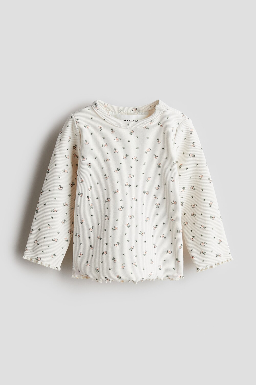

Рубашка в рубчик с длинными рукавами H&M, белый