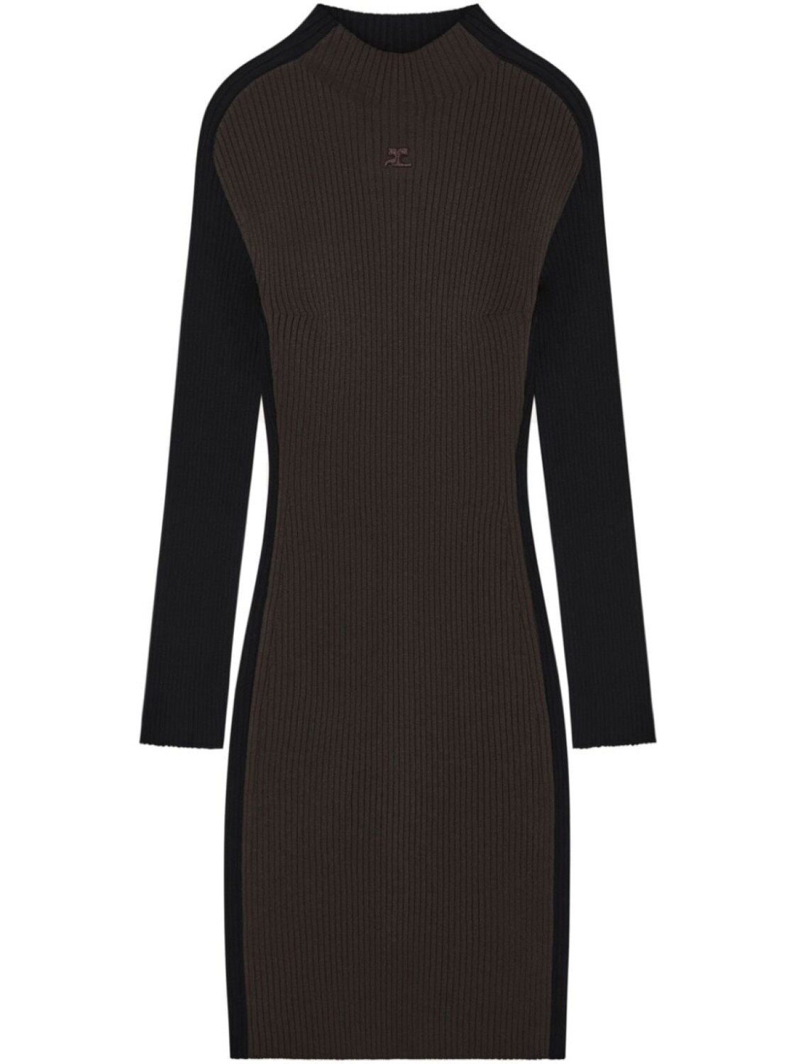 

Courrèges платье мини в стиле колор-блок, коричневый