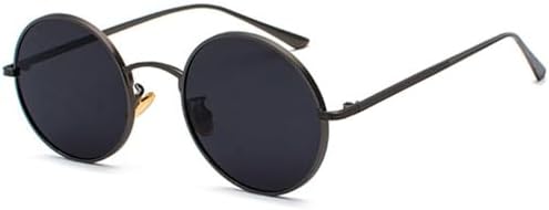 

золотые круглые металлические солнцезащитные очки для мужчин в стиле ретро, ​​летние очки для женщин, красные линзы, солнцезащитные очки унисекс, желтые, розовые, черные MTZJH, Full Black