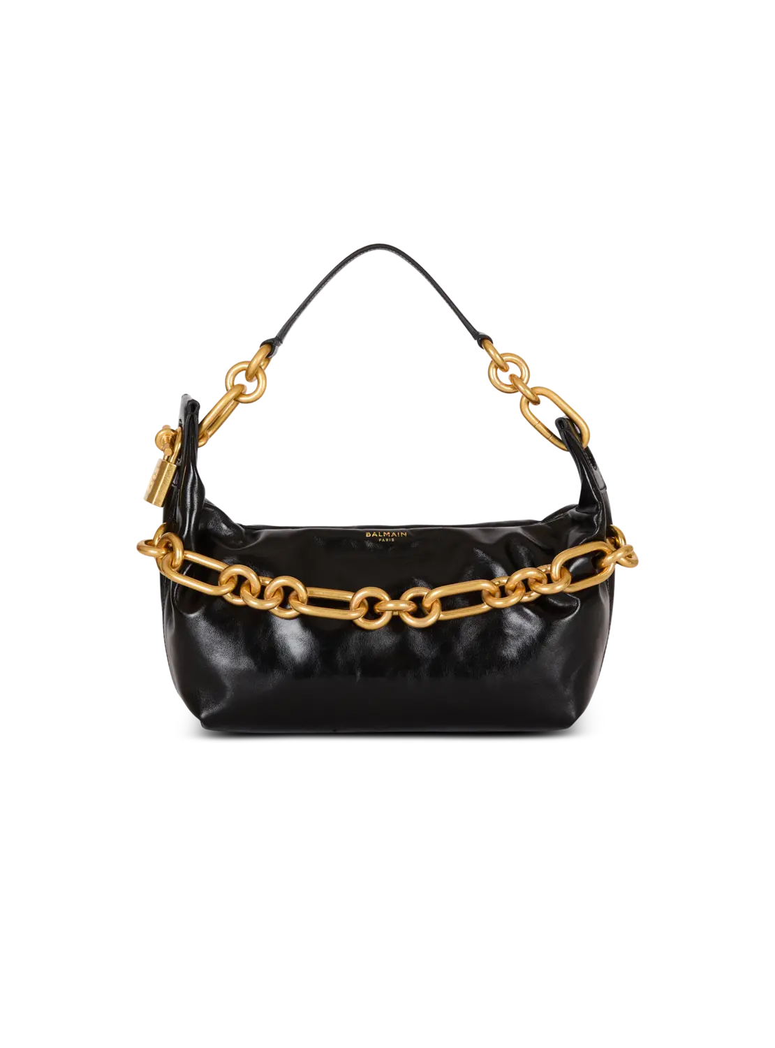 

Сумка Medium Sync из телячьей кожи Balmain, бежевый/черный