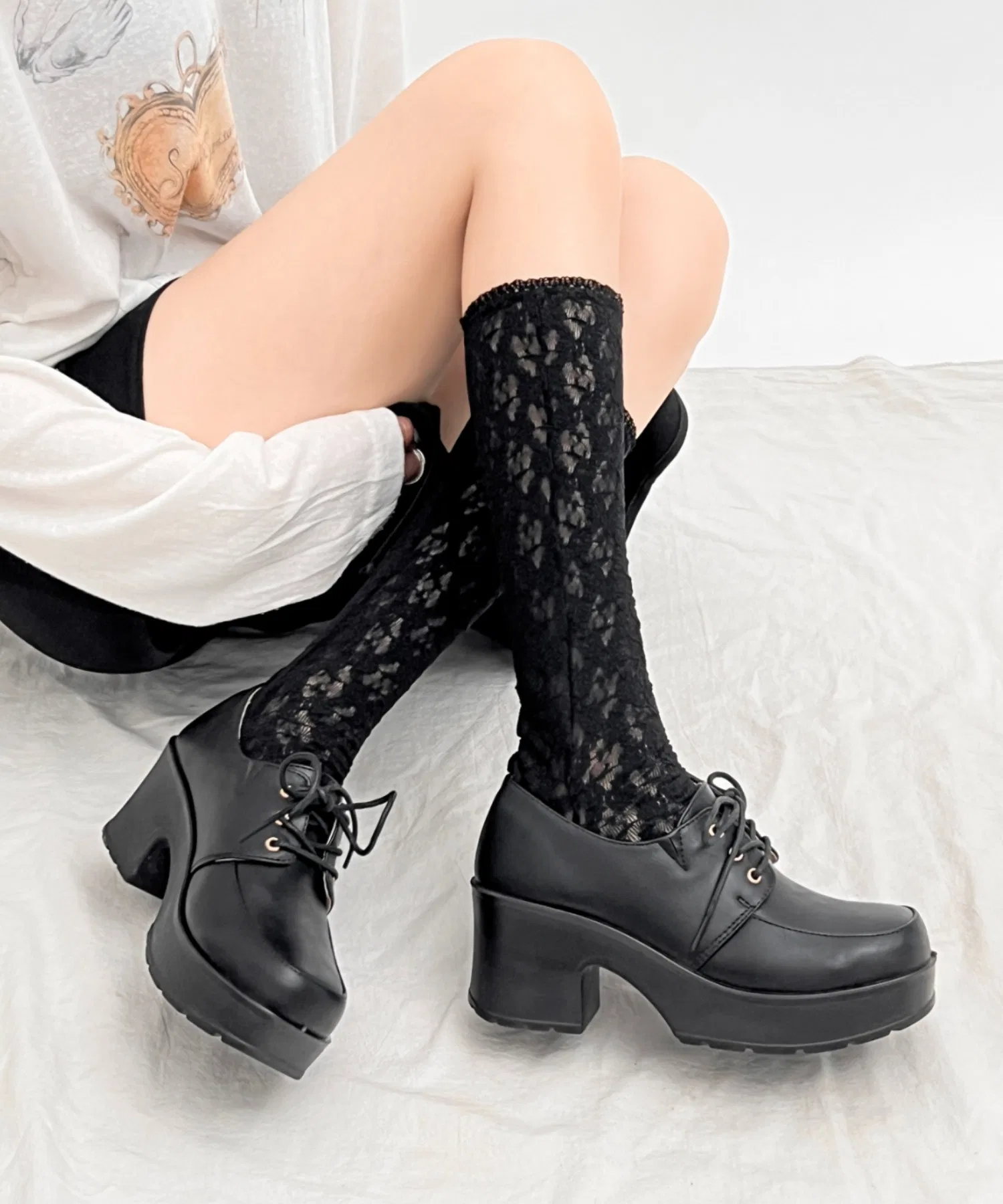 Унисекс туфли на платформе Shoes in Closet 1973 чёрные — фото 3