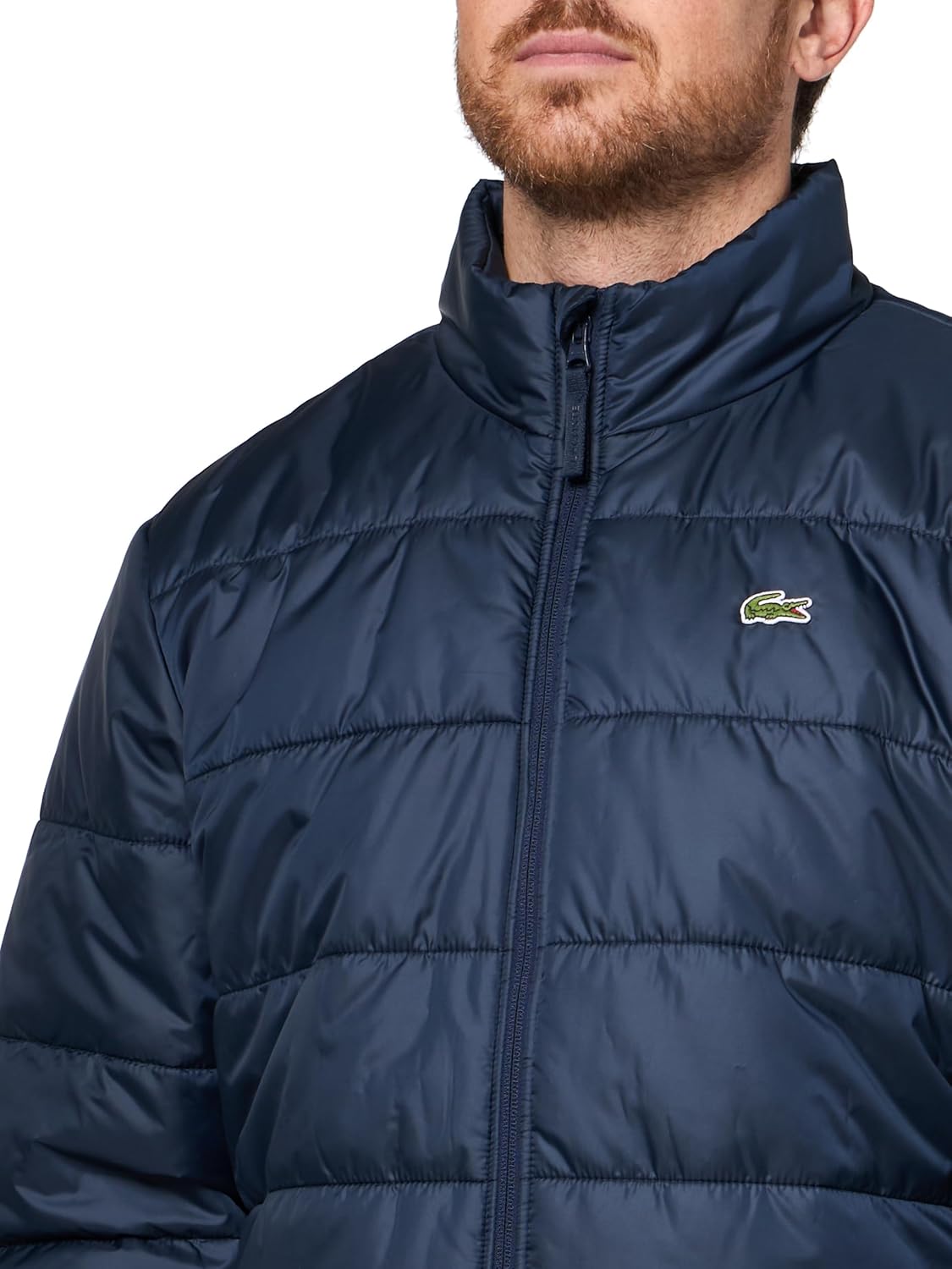 Lacoste мужская короткая легкая водоотталкивающая пуховая куртка, Navy Blue — фото 3