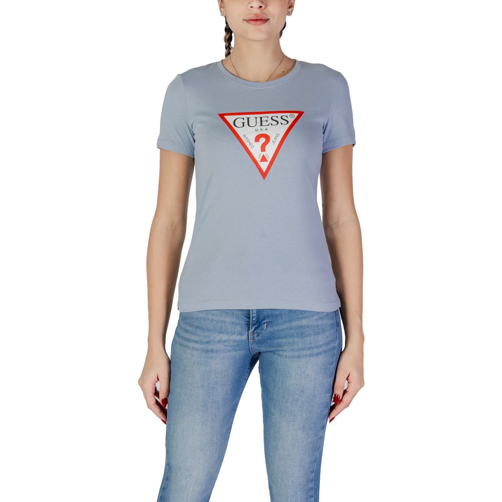 

Синие хлопковые топ и футболка GUESS