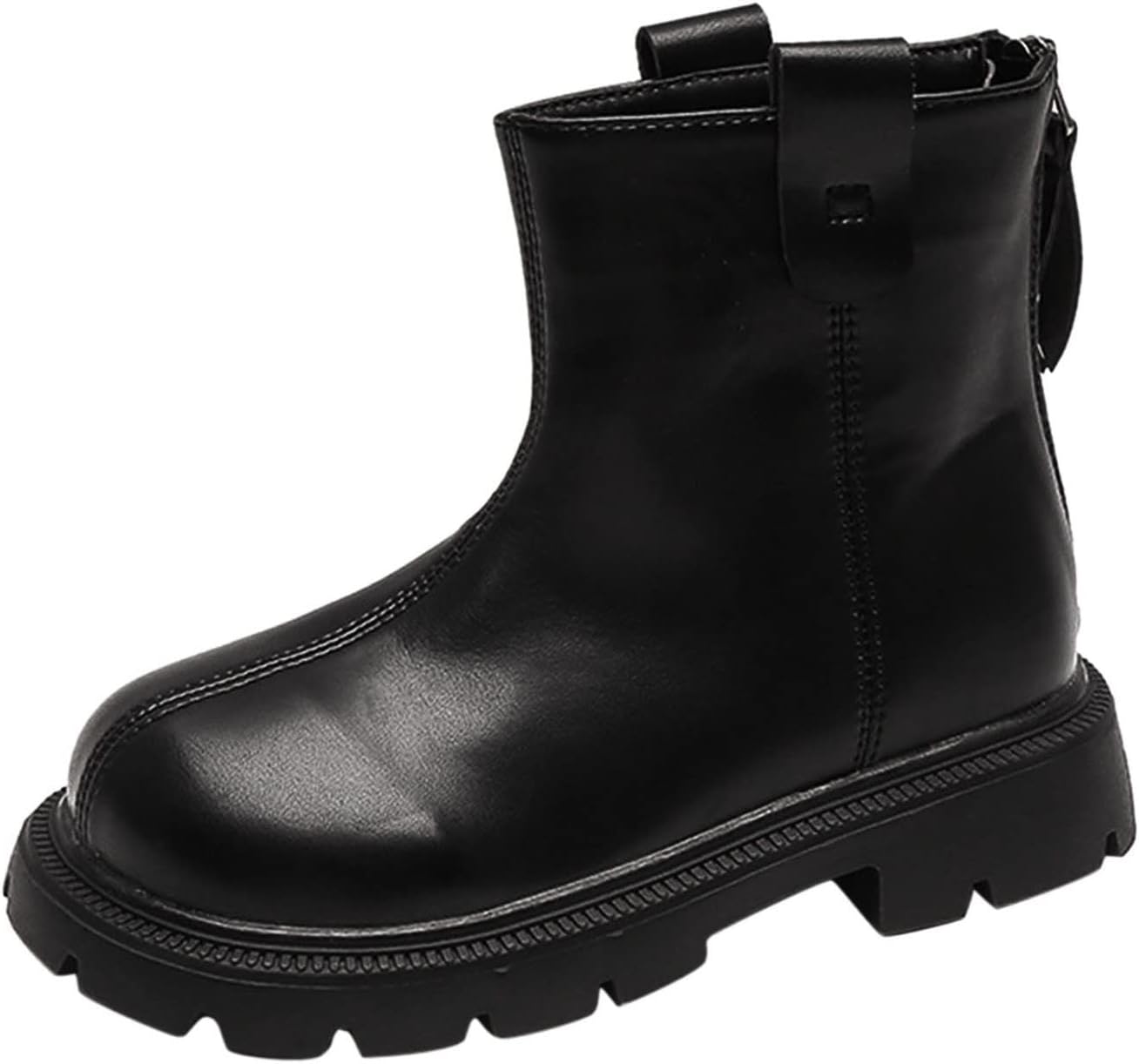 

Детские зимние ботильоны для девочек с низким каблуком и утолщенной подошвой, модные, теплые и удобные для прогулок на улице, на легком надевании (черные, 9-9,5 лет, для старших детей) Generic, 9-9.5 Years Big Kids Black