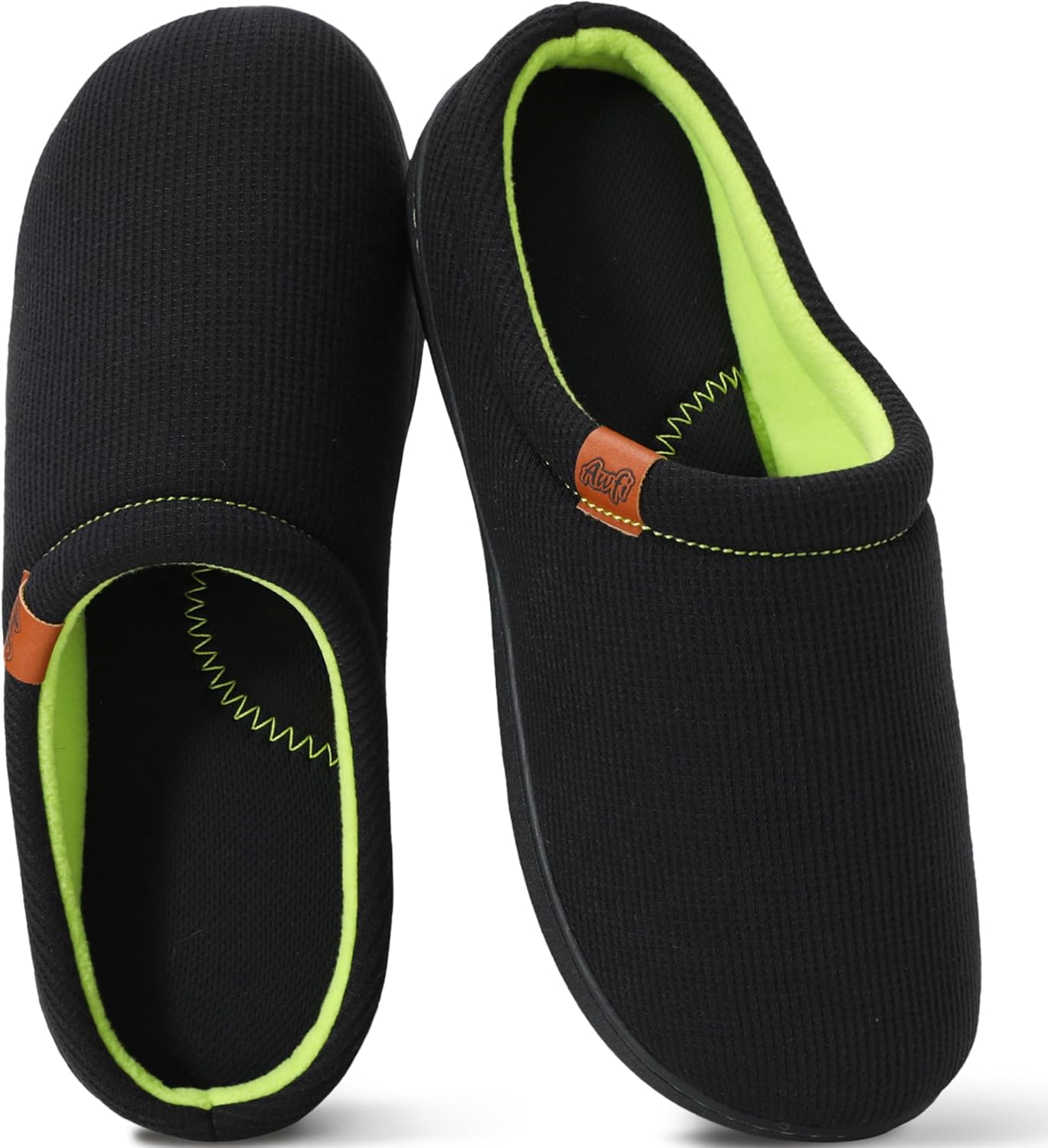 

Мужские домашние тапочки AWFI с поддержкой свода стопы, с комфортной пенной стелькой Memory Foam и технологией Coolmax, для дома и улицы, с легким надеванием, Отводят влагу, Дышащие, черный