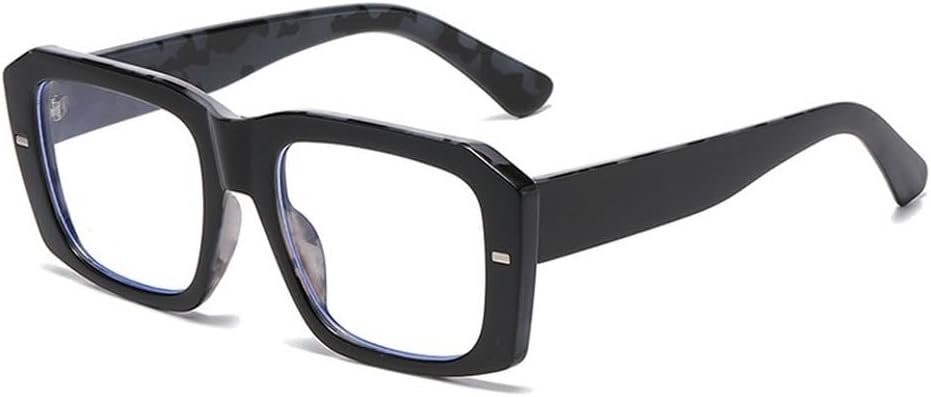 

Популярные модные квадратные женские солнцезащитные очки в винтажном стиле с заклепками, панк-стиль, мужские сине-зеленые очки с защитой от УФ-излучения UV400 и прозрачными линзами SKFGNX, Black Pattern Clear