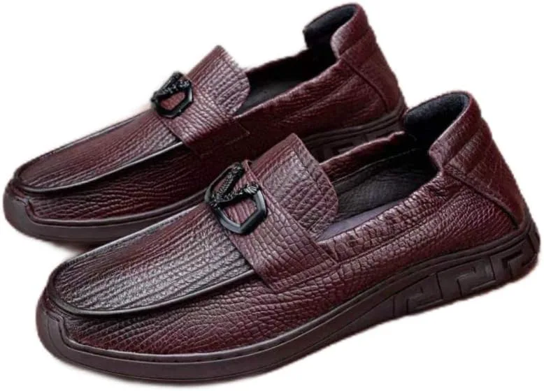 

Мужские слипоны Классические легкие кроссовки из натуральной коровьей кожи Повседневная обувь Mengchengying, коричневый