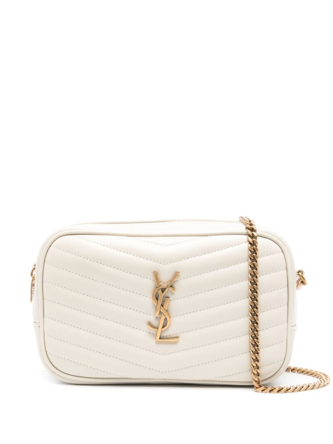 

Стеганая каркасная сумка Saint Laurent Lou, белый