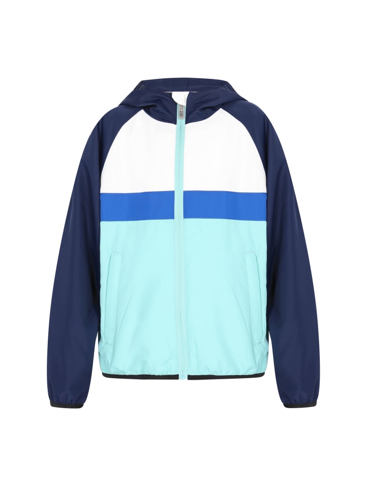 

MO Детская куртка-анорак бирюзового цвета в стиле колорблок