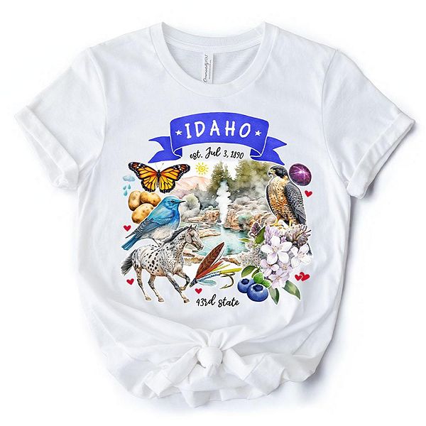 

Футболка с тематикой и достопримечательностями штата Айдахо Ornamentallyyou